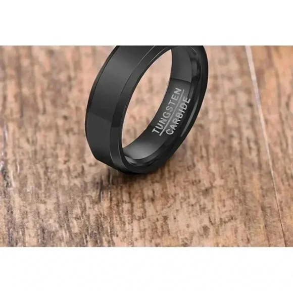 Men’s Black Tungsten Carbide Ring – Size 11, 12 - Picture 3 of 9